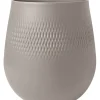 Villeroy&Boch Manufacture Collier vaasi 21x21x23 cm 5,54 L taupe carre