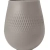 Villeroy&Boch Manufacture Collier vaasi 12x12x15 cm 1,1 L taupe carre