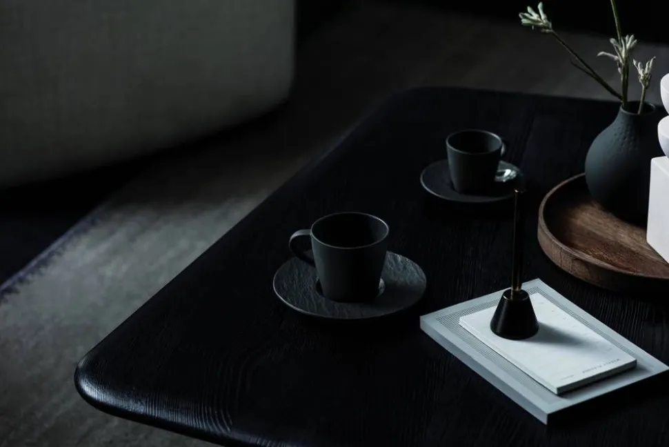 Villeroy&Boch Manufacture Rock kahvikuppi ja alunen musta