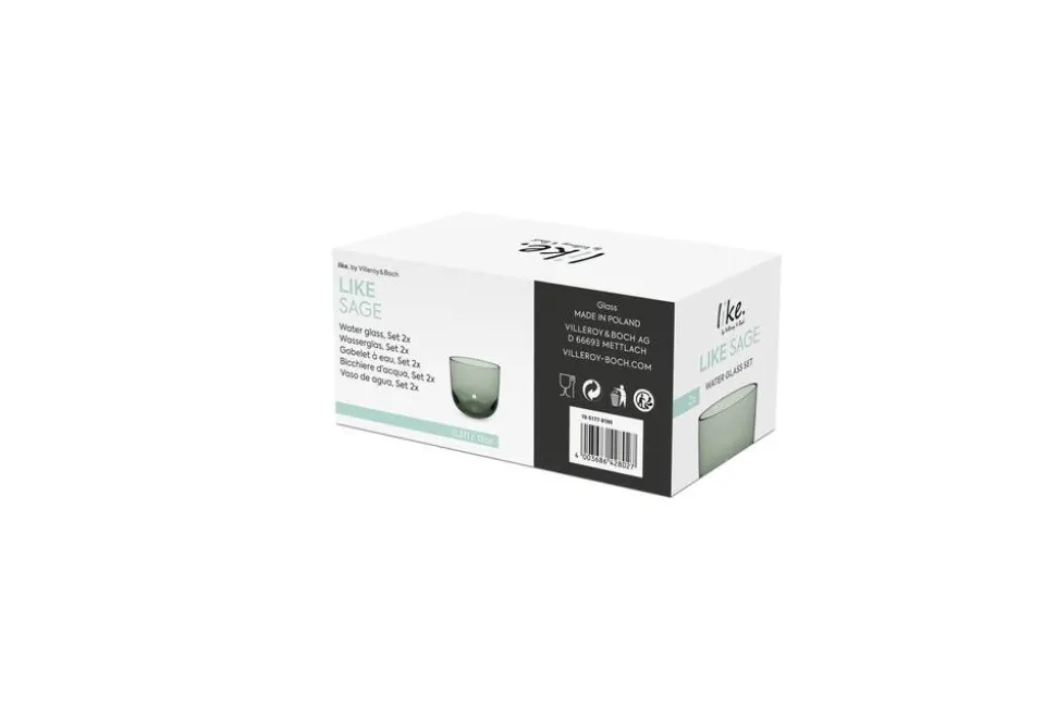 Villeroy&Boch Like Vesilasisetti 9x8 cm 0,28l Sage 2-os.