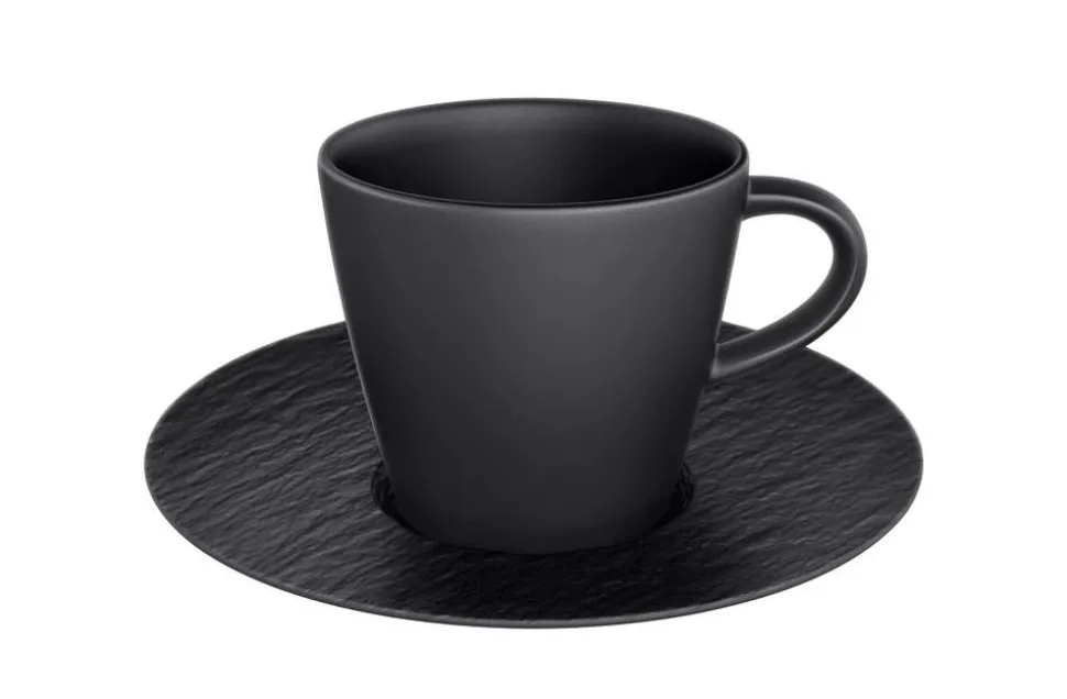 Villeroy&Boch Manufacture Rock espressokuppi ja alunen musta